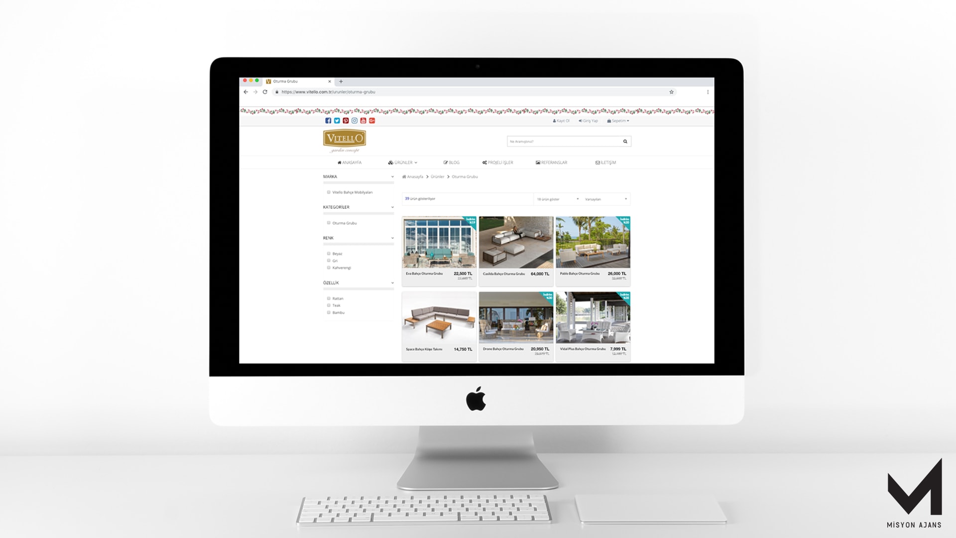 Vitello Bahçe Mobilyaları Web Site Tasarım